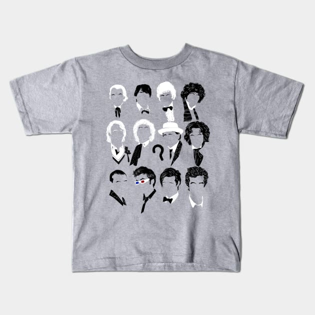 Twelve Doctors Kids T-Shirt by zerobriant